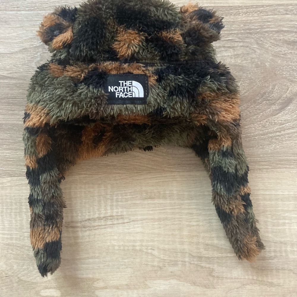 The North Face Kids' Furry bear Hat in Green and Brown